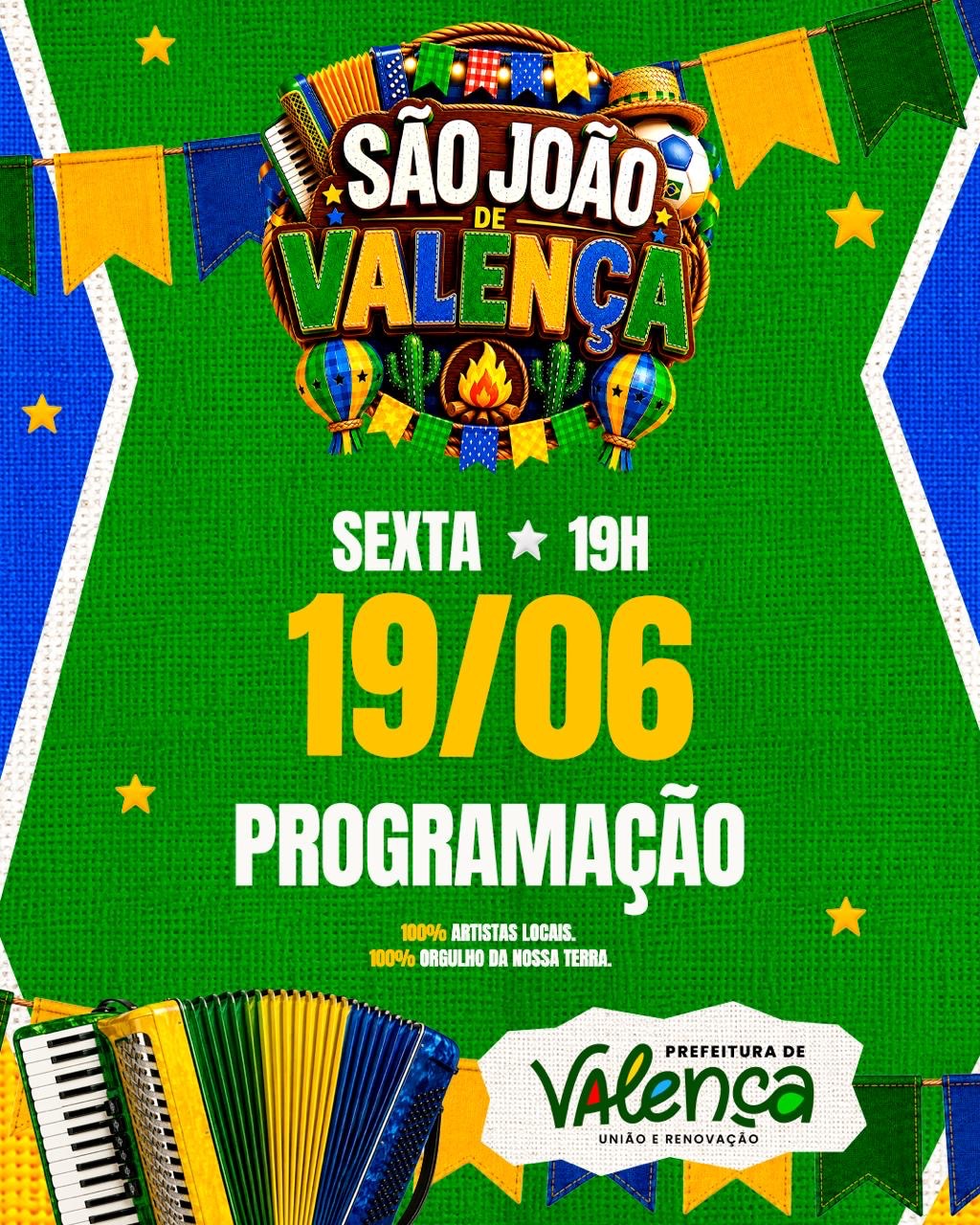 Valença divulga grade completa do São João nos Bairros com valorização dos artistas locais e manifestações culturais